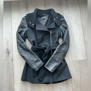 Mackage Black Belted Wool Coat